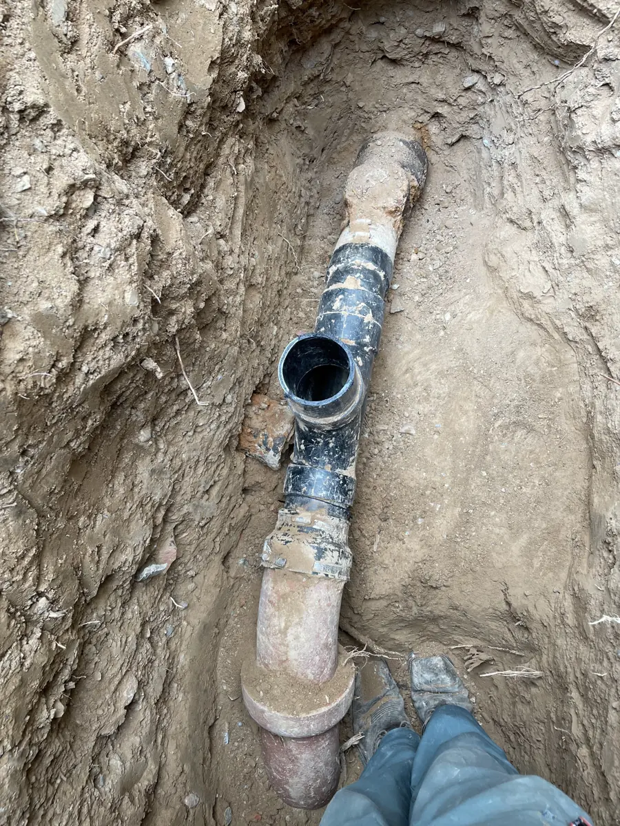 New cleanout installed on a sewer line